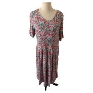 Dou BCQ fit&flare paisley patterned dress  w/pockets rayon/spandex Size 2X